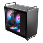 Gabinete Gamer Bluecase Tiny PRO, mATX, Lateral Vidro, USB 3.0, 5 Fans ARGB, Sem Fonte, Preto - BG-056B TINY PRO