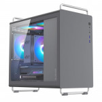 Gabinete Gamer Bluecase Tiny PRO, mATX, Lateral Vidro, USB 3.0, 5 Fans, Sem Fonte, Cinza - BG-056G TINY PRO