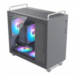 Gabinete Gamer Bluecase Tiny PRO, mATX, Lateral Vidro, USB 3.0, 5 Fans, Sem Fonte, Cinza - BG-056G TINY PRO