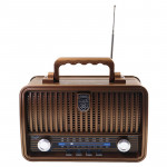 Caixa de Som Amplificada Ltomex Retro, 5W Rms, Bluetooth, USB, Cartão SD, Rádio FM, Marrom, AD-8282 - MO-807T