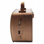 Caixa de Som Amplificada Ltomex Retro, 5W Rms, Bluetooth, USB, Cartão SD, Rádio FM, Marrom, AD-8282 - MO-807T