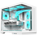Gabinete Gamer Fortrek Clarity Max, Mid Tower, Vidro Temperado, MATX, Preto, Sem Fonte, Sem Fans, Branco - 85743
