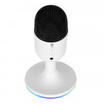 Microfone Gamer New Hero Vox, RGB, USB, Branco - NH-MCVWH-01