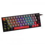 Teclado Mecânico Gamer New Hero Titan Mini 60%, Rainbow, Switch Blue, ABNT, USB, Cinza e Preto - NH-KTTM-BG-02