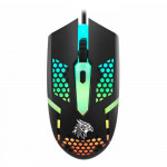 Mouse Gamer K-Mex Multicolor M44J, 2400DPI, 4 Botões, LED RGB Programável 7D, Preto - M44J34US001CB0X