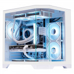 Gabinete Gamer K-Mex Aquário Ângulo, CG-W1KV, Lateral e Frontal em Vidro, Sem Fan, Branco - CGW1KVRH003CB0X