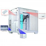 Gabinete Gamer K-Mex Aquário Visão Infinita II, CG-W1X2, Lateral e Frontal em Vidro, Sem Fan, Branco - CGW1X2RH002B0X