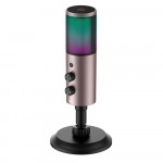 Microfone Gamer De Mesa Rise Mode Elite 06, RGB, USB-C, Preto e Ocre - RM-ME-06-BOC