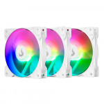 Kit Cooler FAN Rise Mode X LED Rainbow, 3 Unidades, 120mm, ARGB, Branco - RM-XLD-02-RBW