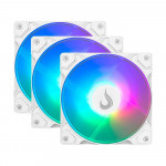 Kit Cooler FAN Rise Mode X LED Rainbow, 3 Unidades, 120mm, ARGB, Branco - RM-XLD-02-RBW