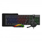 Combo Gamer 4 Em 1 Bluecase Play, Rainbow, ABNT2, 2400DPI, Drivers 40mm, USB, Preto - BGHPKM-01BX