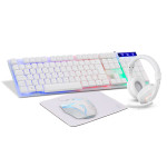 Kit Gamer OX Loot, Com Headset + Teclado + Mouse 1200DPI + Mousepad, Branco - 72834