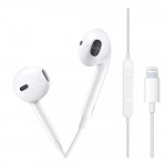 Fone De Ouvido Com Microfone Kaidi, Intra Auricular, Com Entrada Lightning, Branco - KD-730