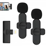 Microfone Sem Fio Lapela Kaidi, Lightning Para Smartphones, Preto - KMF6-A