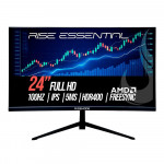 Monitor Gamer Rise Mode Essential 24" FHD, 100Hz, 5ms, IPS, FreeSync, HDR 400, HDMI e VGA, sRGB 99%, Preto - RM-MOG-24F