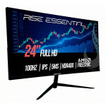 Monitor Gamer Rise Mode Essential 24" FHD, 100Hz, 5ms, IPS, FreeSync, HDR 400, HDMI e VGA, sRGB 99%, Preto - RM-MOG-24F