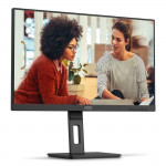 Monitor Pivot 23,8” LED AOC, Widescreen 100Mhz, USB, Vesa, Com Ajuste De Altura, VGA, HDMI, DP, Preto - 24E3UF