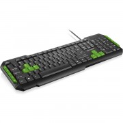 Teclado Gamer Multilaser, Multimídia, Teclas Verdes, USB, Preto e Verde - TC201