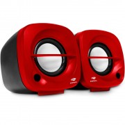Caixa de Som C3Tech, USB Speaker 2.0, 3W RMS, Vermelho - SP-303RD