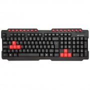 Teclado Gamer C3Tech, Multimídia, USB, Preto e Vermelho - KG-10BK