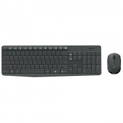 Kit Teclado e Mouse Sem Fio Logitech MK235, USB, Resistente à Água, Cinza - 920-007903