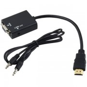 Cabo Conversor HDMI M X VGA F PC-PS3-Projetor Áudio Cabo 24cm CB0109GT CO-01 - CB0109B
