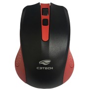 Mouse Sem Fio C3Tech, USB, 2.4GHz, 1000DPI, Vermelho - M-W20RD