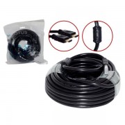 Cabo HDMI 15 metros V1.4 Emborrachado Sem Filtro e Sem Malha, Preto - CB-64