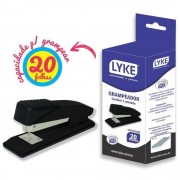 Grampeador Lyke, 11cm, Para 25 Folhas, Preto Metalico - L0101-127