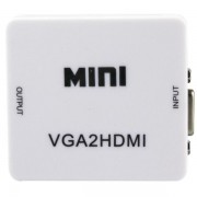 Adaptador Conversor VGA Para HDMI Com Saída de Áudio VGA, 2 HDMI, Branco, CO-31 - AD0414KP - AD0414SK