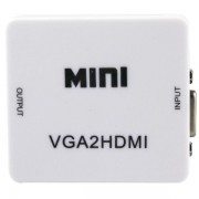 Adaptador Conversor VGA Para HDMI Com Saída de Áudio VGA, 2 HDMI, Branco, CO-34 - AD0414KP - AD0414SK