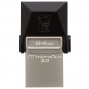 Pen Drive Kingston 64GB DataTraveler Microduo, USB/Micro, USB 3.0, Preto - DTDUO3/64GB