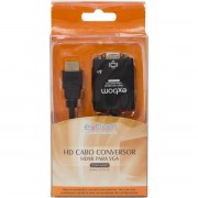 CABO CONVERSOR HDMI MACHO PARA VGA FÊMEA PARA PC PS3 PROJETOR ÁUDIO CO-01 PRETO - GENERICO