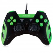 Joystick Gamer Multilaser, PS3/PC, Preto e Verde - JS091