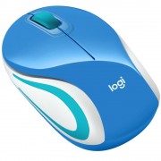 Mouse Mini Sem Fio Logitech M187, 1000DPI, USB, Azul - 910-005360