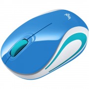 Mouse Mini Sem Fio Logitech M187, 1000DPI, USB, Azul - 910-005360
