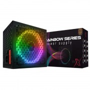 Fonte BRX, 600W, Gamer, RGB Rainbow, Series Automática, 80 Plus Bronze, Power Supply - RGB-600W