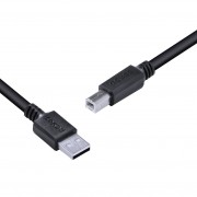 Cabo Para Impressora 3 Metros, PCYes, USB A 2.0 MACHO Para USB B 2.0 MACHO, 28AWG, Preto - PUABM2-3