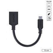 ADAPTADOR OTG MICRO USB PARA USB 2.0 15CM PCYES PARA CELULARES SMARTPHONES TABLETS PRETO - PAMUP-15