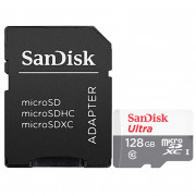 Cartão de Memória Micro SD 128GB Sandisk, Classe 10 Com Adaptador - SDSQUNR-128G-GN6MA