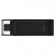 Pen Drive Kingston 64GB DataTraveler 70, USB, Type-C 3.2, Preto - DT70/64GB