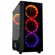 Gabinete Gamer Redragon Grapple, Mid Tower, RGB, Lateral em Vidro, Sem Fonte, Sem Fan, Preto - GC-607BK