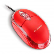 Mouse Multilaser Classic, Box Full, USB, 3 Botões, 1200DPI, Vermelho - MO303