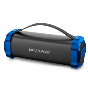Caixa de Som Bazooka Multilaser, Portátil, Bluetooth, 50W, BT/AUX/SD/USB/FM, Preto e Azul - SP350