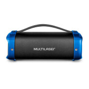 Caixa de Som Bazooka Multilaser, Portátil, Bluetooth, 70W, BT/AUX/SD/USB/FM, Preto e Azul  - SP351