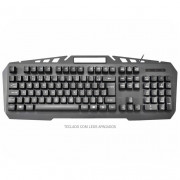 Teclado Semi Mecânico Gamer K-Mex Spartacus Metal KB-A328, LED 4 Cores, Preto - KBA328U00010B0X