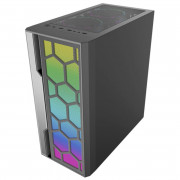 Gabinete Gamer K-Mex Multiverso, CG-02TT, Painel LED RGB, Lateral em Vidro, Sem FAN, Preto - CG02TTRH0010B0X