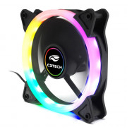 Cooler FAN C3Tech, 120mm, LED Multi Cores, Preto - F7-L200RGB