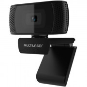Webcam Multilaser Full HD, 1080p, 4K, Microfone, USB Plug and Play, Preto - WC050