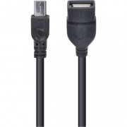 Adaptador USB Fêmea Para Micro USB, 15cm Vinik, Com Função OTG, UFMU-OTG, Preto - 25542